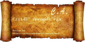 Czitó Annamária névjegykártya